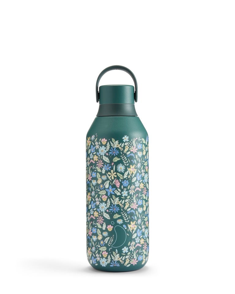 Chilly's | Water Bottle | Series 2 | Liberty | Summer Sprigs | 500ml | Pine Green - Image 1