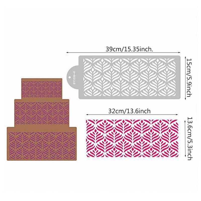 FVVMEED 5 Pieces Cupcake Stencil Cake Side Decorating Templates Powdered Sugar Sieve Template Wedding Cake Decor Flower Edge Molding, Lace Decoration Stencils Food Grade Plastic Mold Baking Tool - Image 3