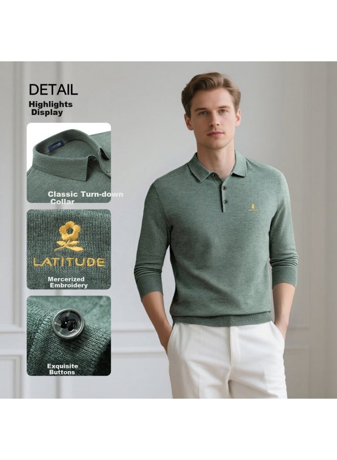 Montagut New Year Men's Knit Sweater With Mulberry Silk And Wool Casual Pullover Black L - Image 4