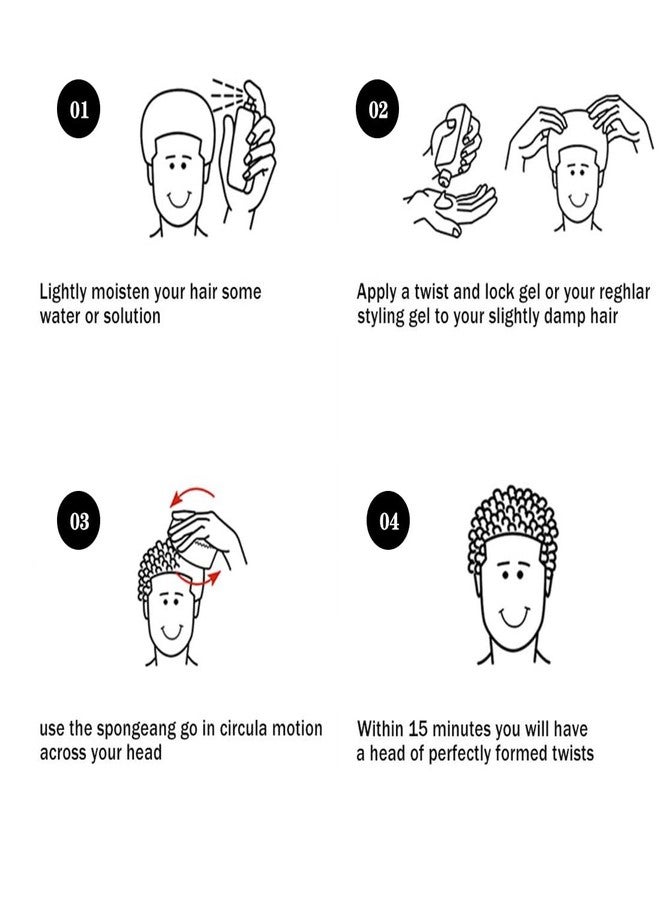 CXWUZH Barber Hair Brush Sponge Small Holes Afro Curl Twist Hair Sponges for Men Women Curls Natural Hair 2 Pcs with 1 Pc Hair Pick - Image 5