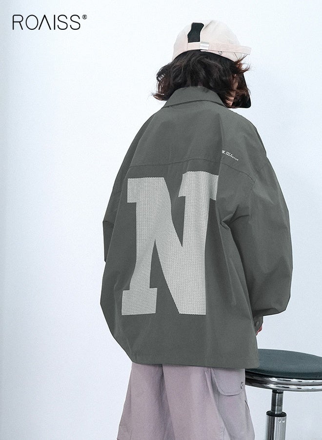 roaiss Boy Sylish Shirt with Snap Buttons Closure and 2 Chest Pockets, Baggy Shirt Jacket, Long Sleeve Shacket for Boys, Suitable for Daily Wear, School and Outdoor Activities - Image 3