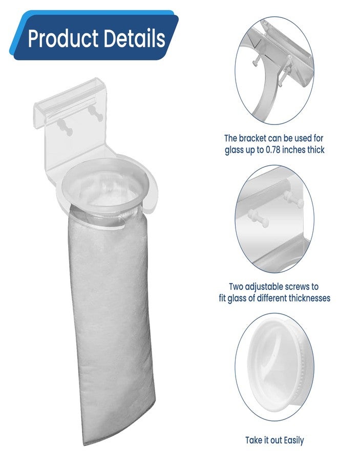 MESINURS 200 Micron 4" Ring Pre Filter Sock Bags & Holder Set, Aquarium Fish Tank Filter Strainer for Sumps, Overflows, Water Purification - Durable Reusable Filtration System - Image 3