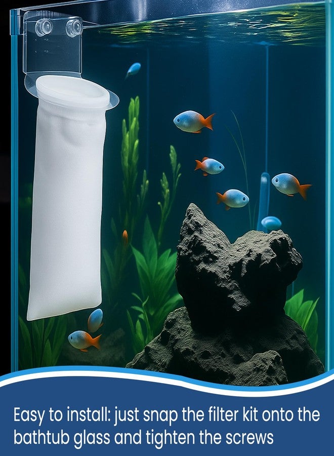 MESINURS 200 Micron 4" Ring Pre Filter Sock Bags & Holder Set, Aquarium Fish Tank Filter Strainer for Sumps, Overflows, Water Purification - Durable Reusable Filtration System - Image 5