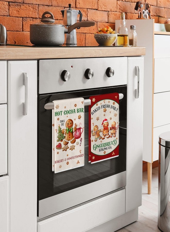 TREWAVE Christmas Kitchen Dish Towels 18 x 27 Inch Gingerbread Man Hand Towels Winter Holiday Tea Towels Christmas Kitchen Decor Absorbent Drying Cloth for Cooking Set of 6 - Image 5
