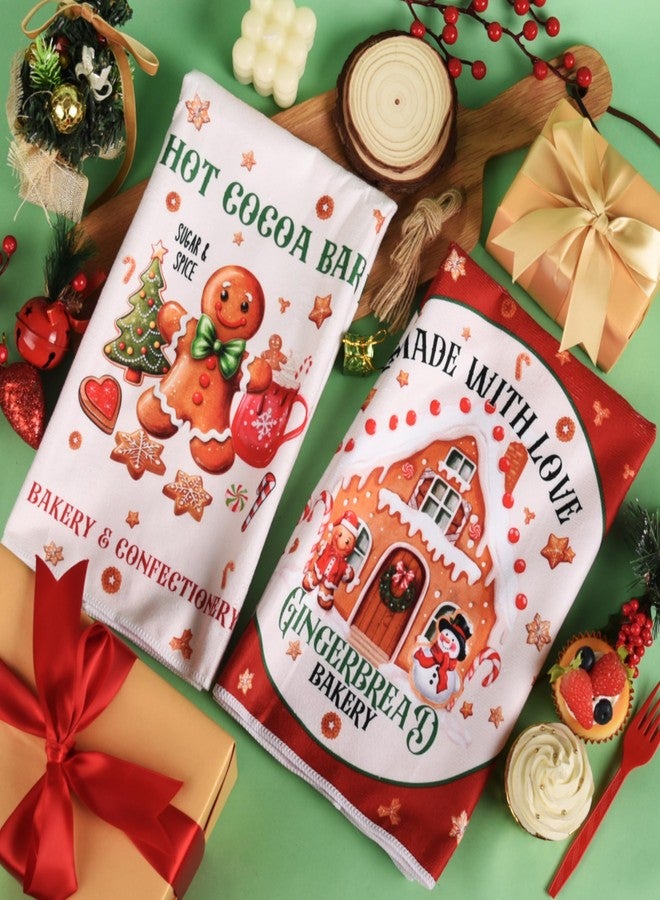 TREWAVE Christmas Kitchen Dish Towels 18 x 27 Inch Gingerbread Man Hand Towels Winter Holiday Tea Towels Christmas Kitchen Decor Absorbent Drying Cloth for Cooking Set of 6 - Image 4