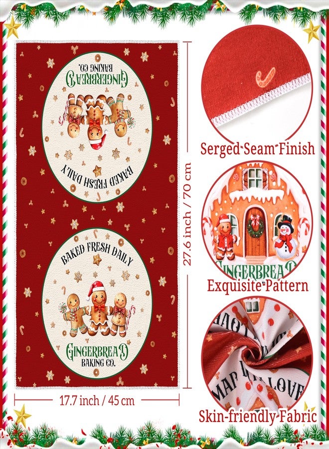 TREWAVE Christmas Kitchen Dish Towels 18 x 27 Inch Gingerbread Man Hand Towels Winter Holiday Tea Towels Christmas Kitchen Decor Absorbent Drying Cloth for Cooking Set of 6 - Image 2