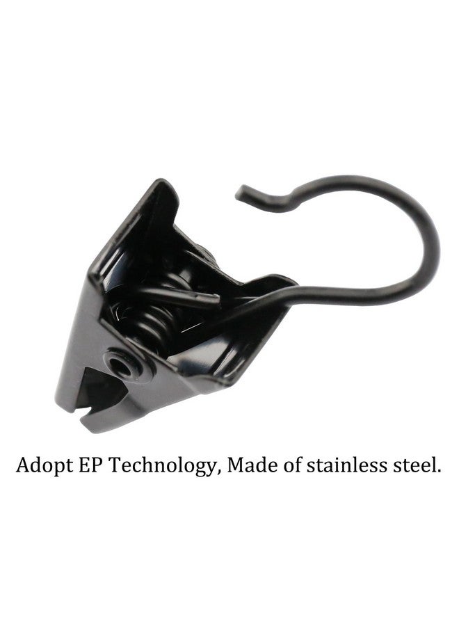 جانيون مجموعة من 120 مشبك ستائر من JANYUN من الفولاذ المقاوم للصدأ لتعليق الصور والستائر والديكور المنزلي والحرف اليدوية (أسود) - Image 3