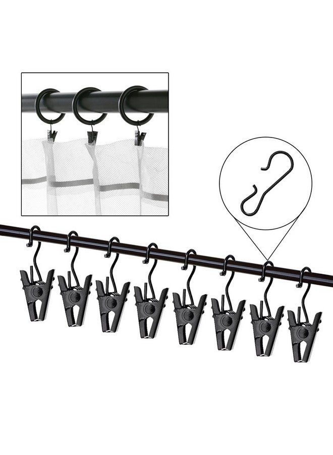 جانيون مجموعة من 120 مشبك ستائر من JANYUN من الفولاذ المقاوم للصدأ لتعليق الصور والستائر والديكور المنزلي والحرف اليدوية (أسود) - Image 4