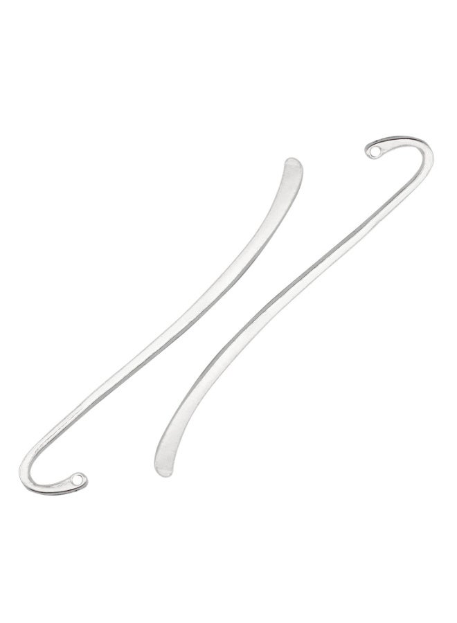 15PCS Silver Plated Smooth Bookmark, Hook Bookmark, Jewelry Making Charms - Image 1
