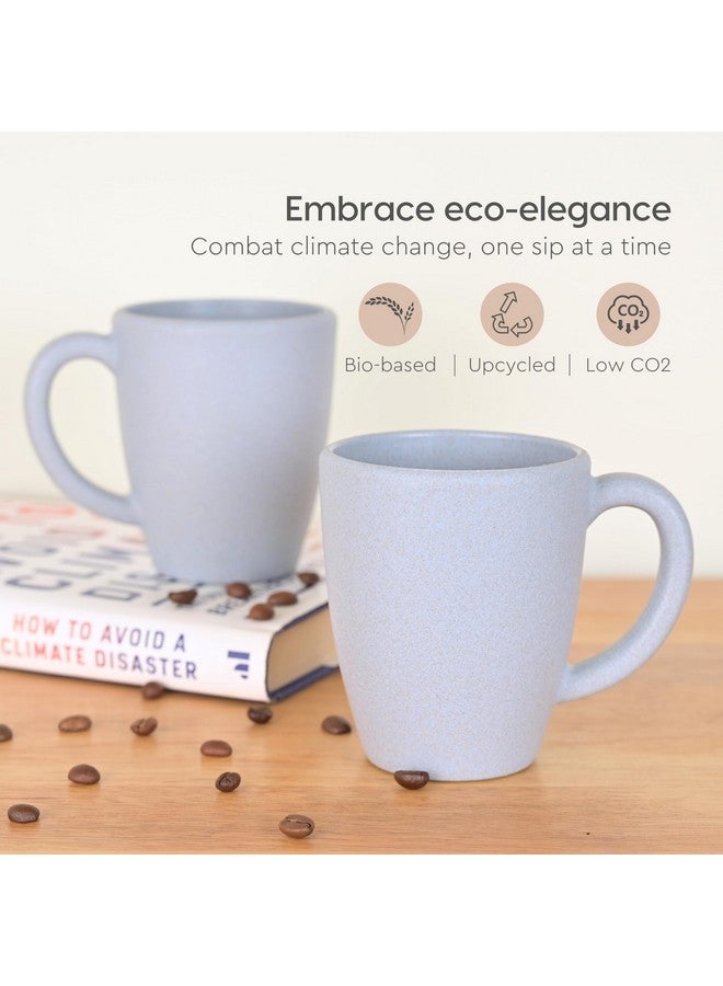 Eha Set of 6 Earth-Friendly Classic Coffee Mug | 300 ml | Made with Rice Husk & Bamboo Fibers | Microwave Safe | for Hot & Cold Coffee, Milk & Tea Cup | Matte Finish Mugs | Azure - Image 3