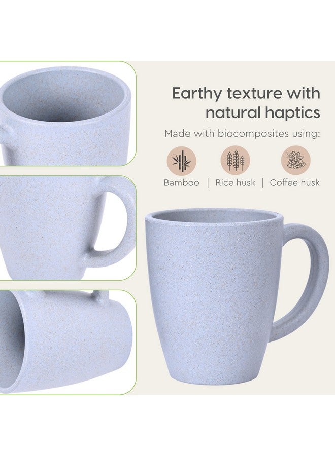 Eha Set of 6 Earth-Friendly Classic Coffee Mug | 300 ml | Made with Rice Husk & Bamboo Fibers | Microwave Safe | for Hot & Cold Coffee, Milk & Tea Cup | Matte Finish Mugs | Azure - Image 5