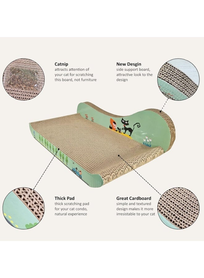 أن ان سي بيتس لوح خدش للقطط، كرتون للخدش، وسادة خدش، عشبة النعناع البري، بسيط، كثيف للغاية، لعب القطط، فوضوي قليلاً، خدش طبيعي، فوضوي مثلثي، خدش مريح للقطط، الطول = 48، العرض = 27، الارتفاع = 17 - Image 2