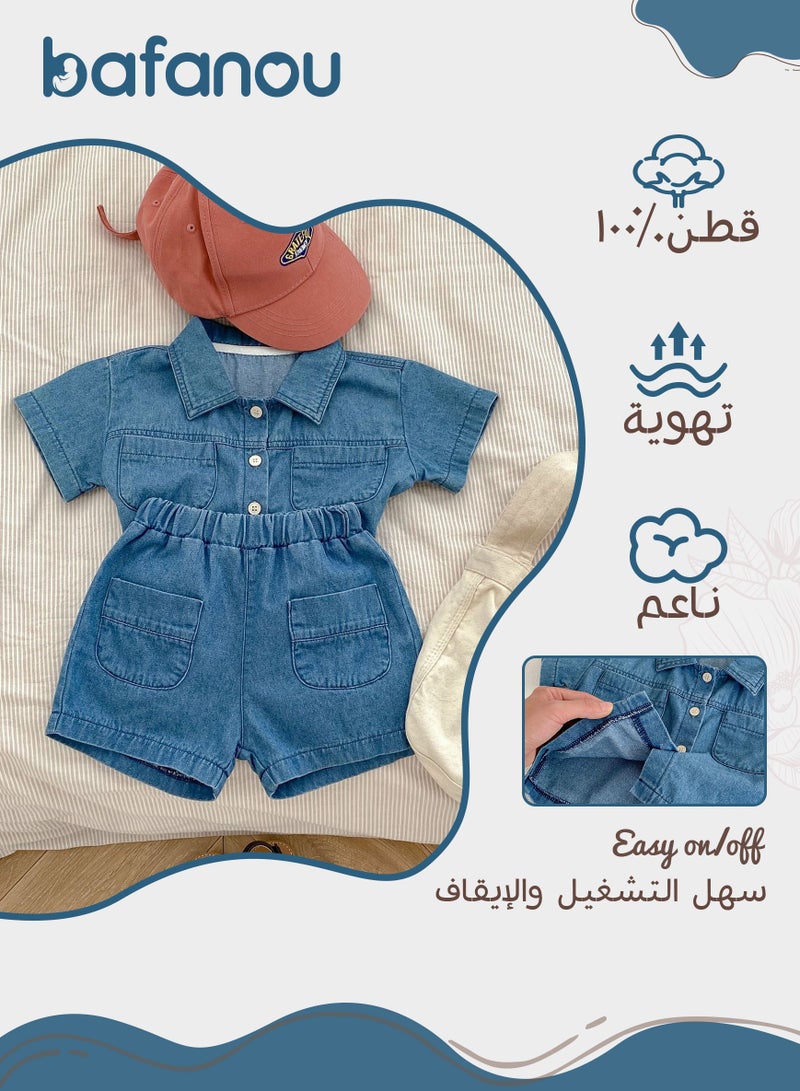 Bafanou Bafanou Baby Boys 100% Cotton Clothing Sets Infant 2Pcs Casual Top 1-5Y Newborn Shortsleeve Shirt Kid Pant  - Image 2