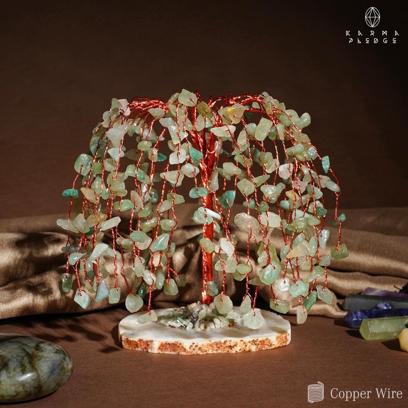 KARMAPLEDGE Chakra Tree of Life Birthday Gifts for Women, Home and Office Decor, Handmade Green Aventurine Crystal Tree for Money, Positivity, Reiki Healing, Spiritual Good Luck Gifts for Mom & Dad - Image 5
