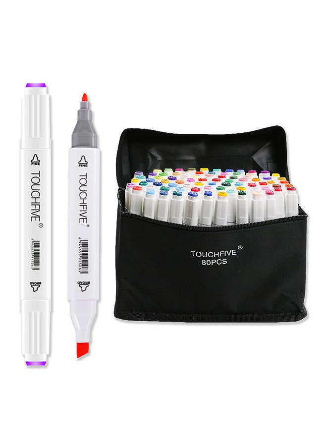 TOUCHFIVE 80-Colours Drawing Twin Marker Set Multicolour  - Image 1