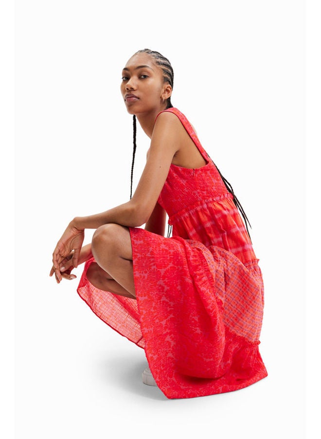 DESIGUAL فستان طويل بأشرطة مرقعة  - Image 3