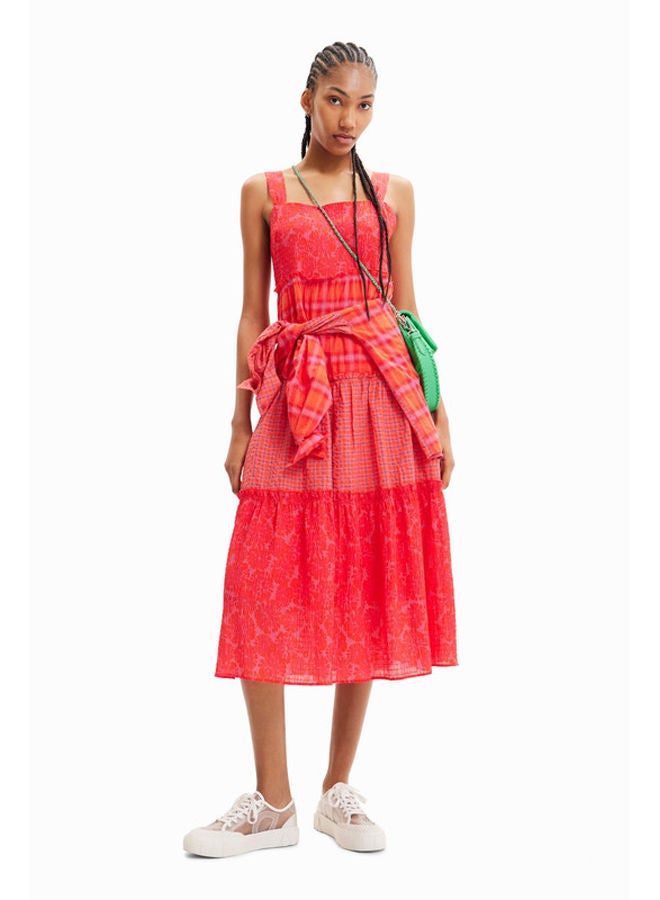 DESIGUAL فستان طويل بأشرطة مرقعة  - Image 1