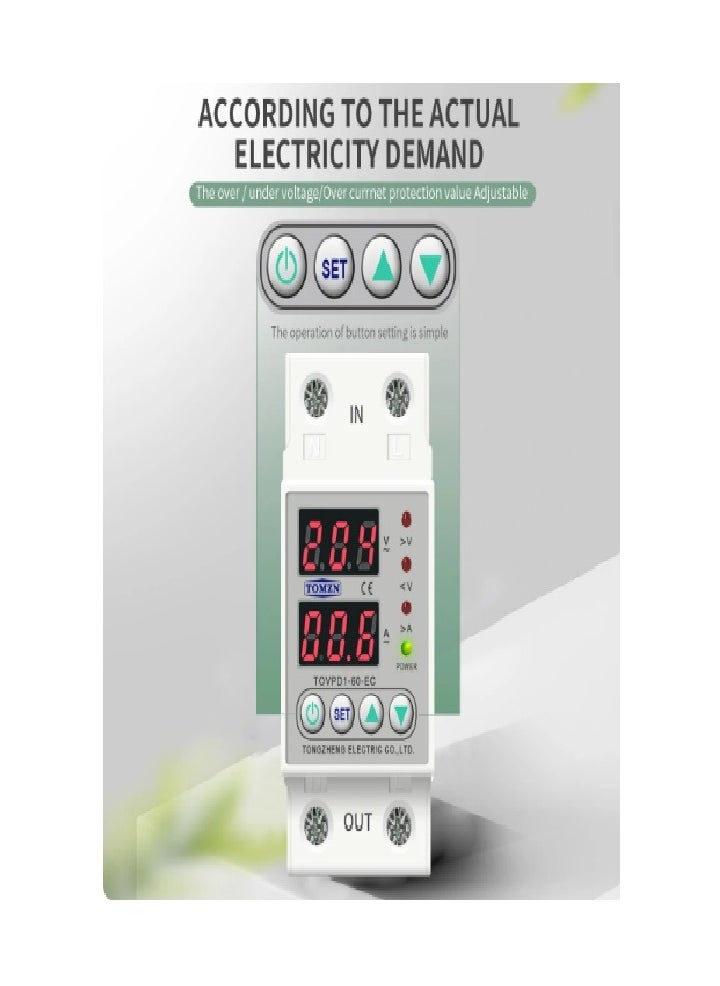 TOMZN - Tomzon High Low Current Voltage Protector 2 Digital Display 40A Adjustment. - Image 1