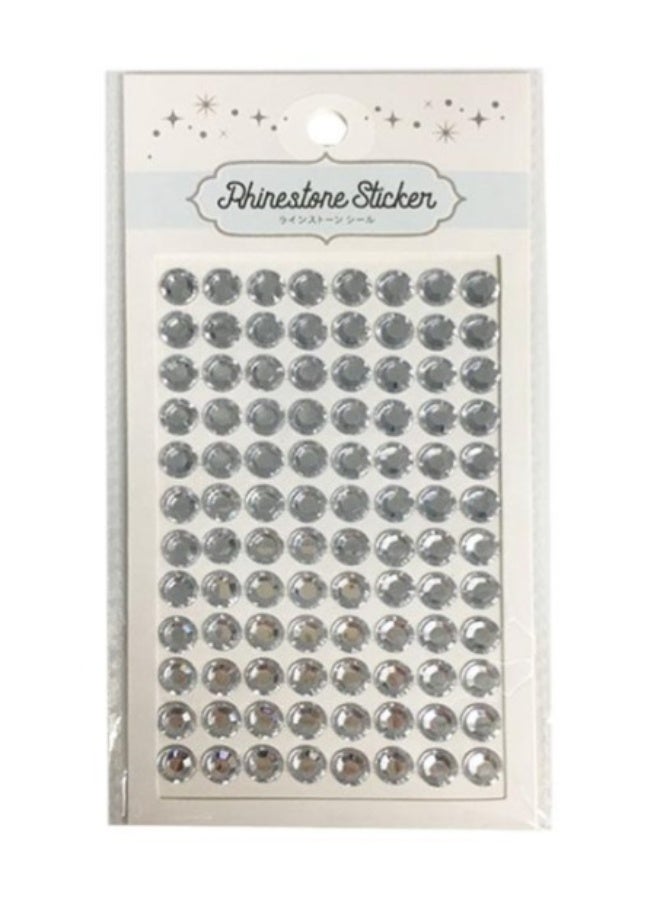 Daiso Rhinestone Seal Sticker, (8Mm) - Silver
