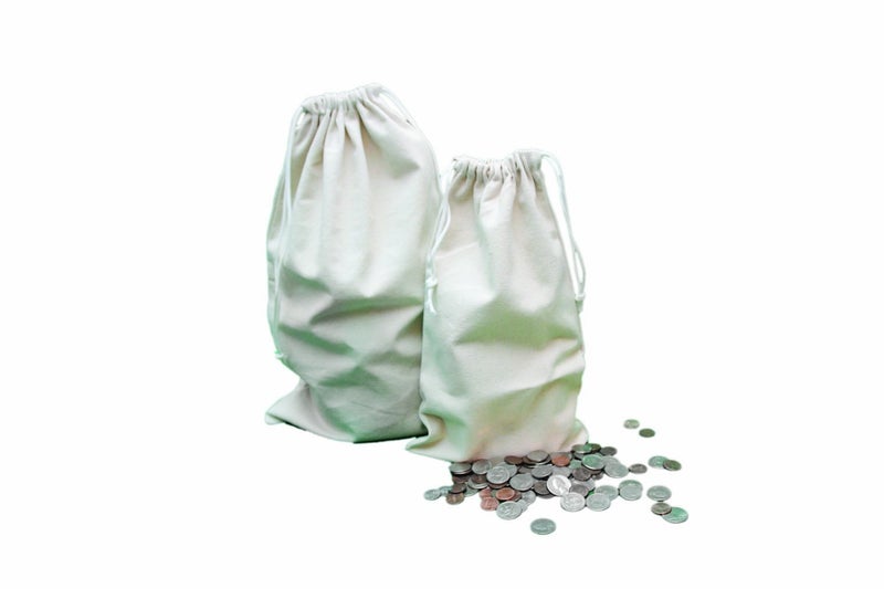 UBICON 14 x 24 Inches Large Size Heavy Duty Flat Bottom Coin Bags with Draw Strings, 5-Pack (LAFBDS5) - Image 1