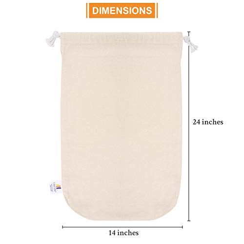 UBICON 14 x 24 Inches Large Size Heavy Duty Flat Bottom Coin Bags with Draw Strings, 5-Pack (LAFBDS5) - Image 2