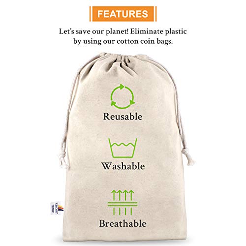 UBICON 14 x 24 Inches Large Size Heavy Duty Flat Bottom Coin Bags with Draw Strings, 5-Pack (LAFBDS5) - Image 4