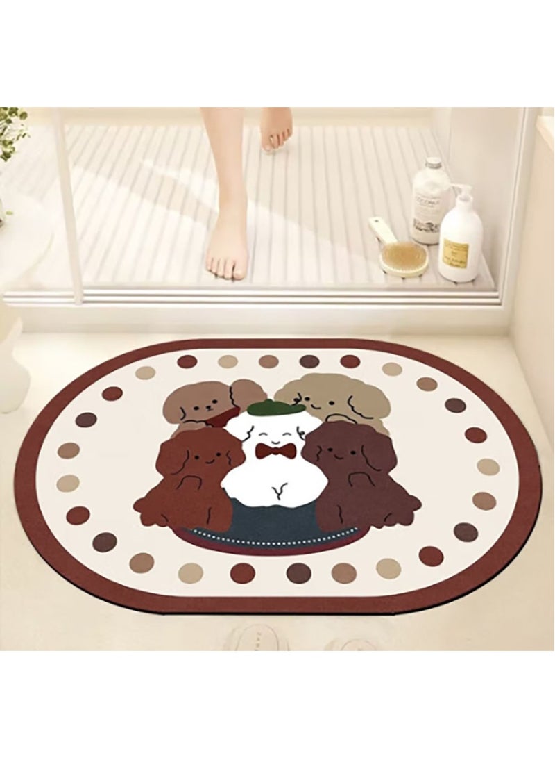 Jingke Quick-drying Absorbent Floor Mats Bathroom Anti-slip Mats Toilet Absorbent Foot Mats Entry-level Mats 40*60cm  034 - Image 1