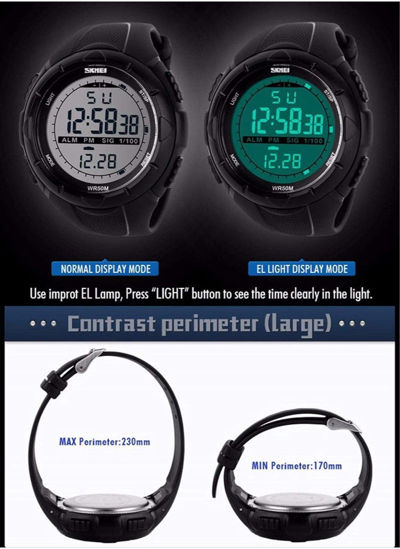 SKMEI - Skmei 1025 Black Digital Multifunction Sports Waterproof Watch Alarm, Stopwatch ,calender, LED - Image 1