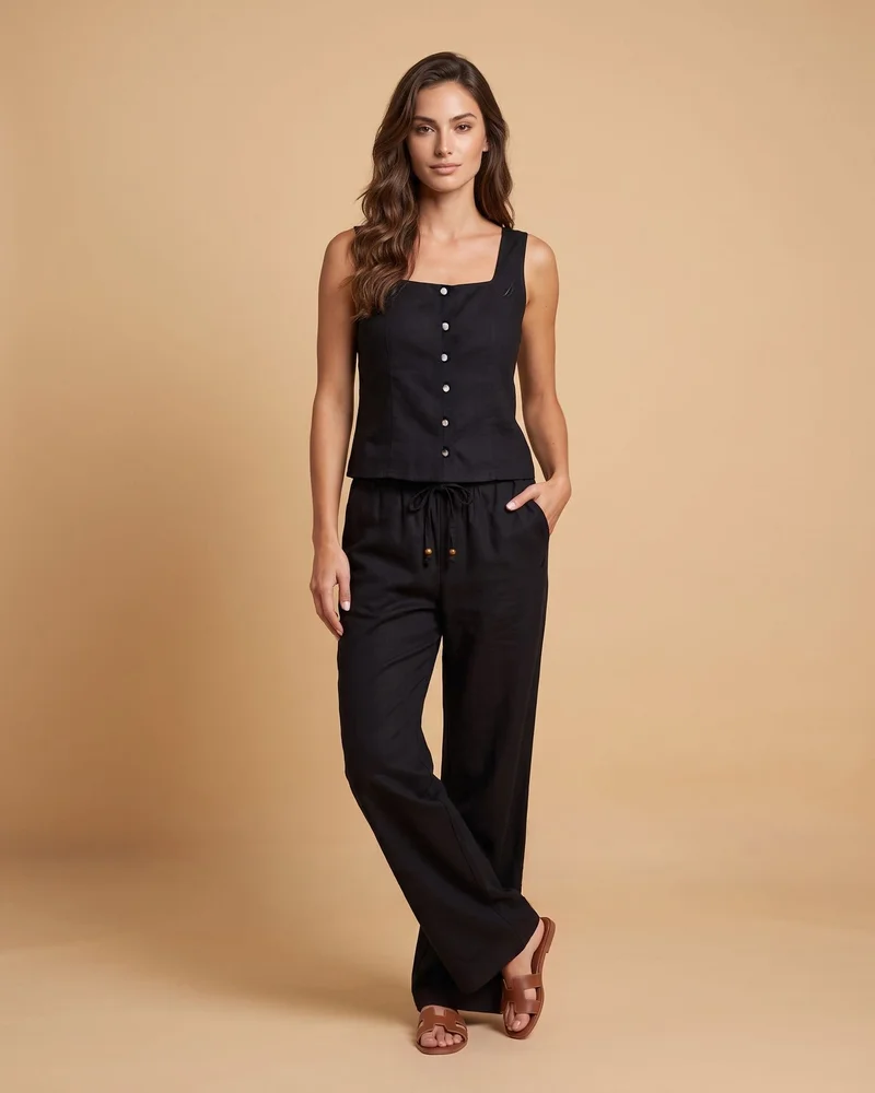 Nautica  Women Sleeveless Viscose Top for Lightweight Comfort and Casual Daywear - Black for Women | Best Price UAE
