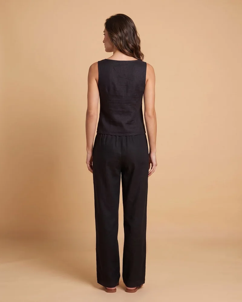 Nautica  Women Sleeveless Viscose Top for Lightweight Comfort and Casual Daywear - Black for Women | Best Price UAE