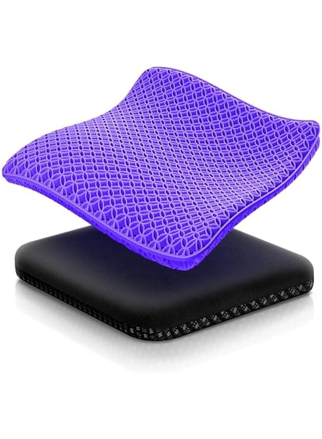 Seat Cushion, Thickened Big Gel Seat Cushion, Strong Support, Sciatica u0026 Back Pain Relief, Breathable Cool Suitable as Office Chair Cushion, Car Seat Cushion, Wheelchair Cushions, 2 Non-Slip Covers - Image 1
