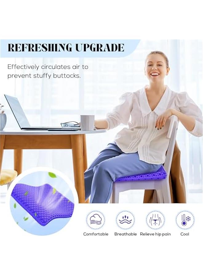 Seat Cushion, Thickened Big Gel Seat Cushion, Strong Support, Sciatica u0026 Back Pain Relief, Breathable Cool Suitable as Office Chair Cushion, Car Seat Cushion, Wheelchair Cushions, 2 Non-Slip Covers - Image 4