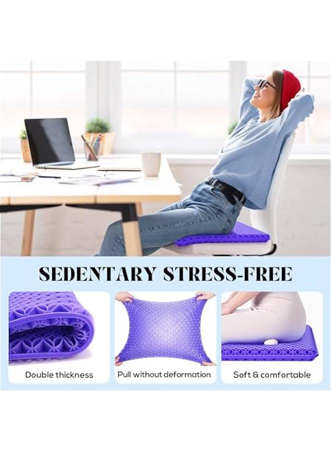 Seat Cushion, Thickened Big Gel Seat Cushion, Strong Support, Sciatica u0026 Back Pain Relief, Breathable Cool Suitable as Office Chair Cushion, Car Seat Cushion, Wheelchair Cushions, 2 Non-Slip Covers - Image 3