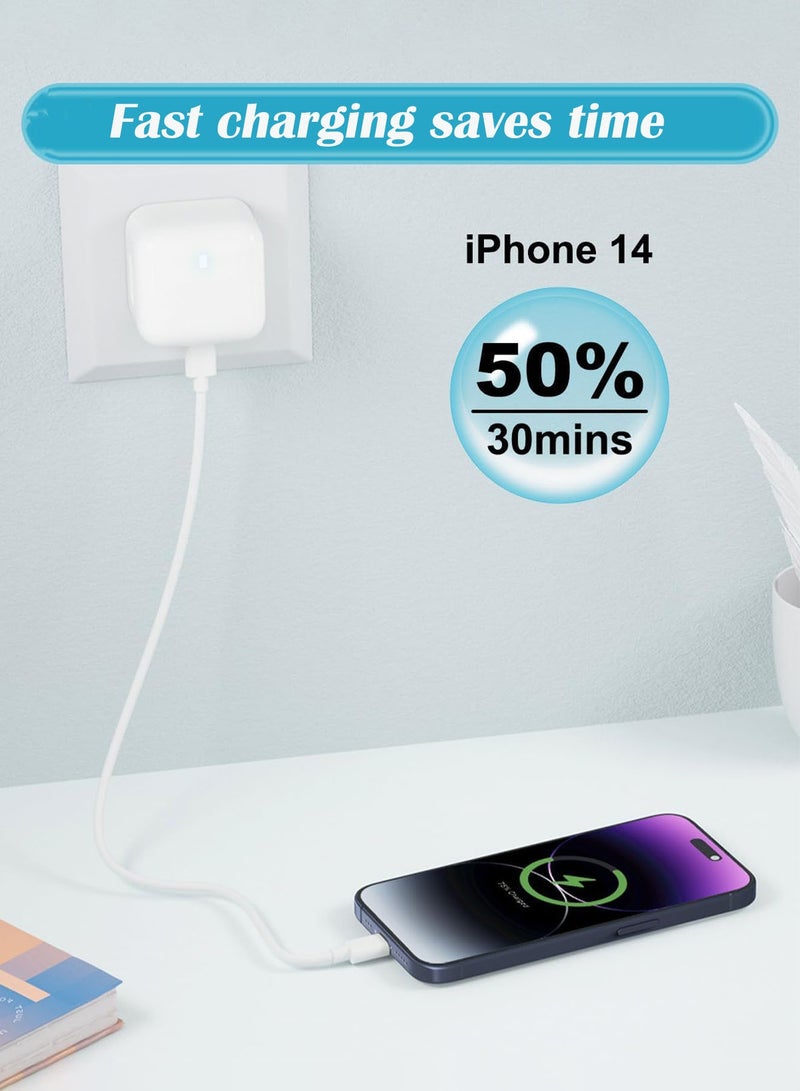 CubeG 20W for iPhone Charger  | USB C Wall Fast Charger with USB C to Lightning Cable Compatible with iPhone 14/14 Pro/14 Pro Max/13/12/SE2020/11/XR/XS Max/X/iPad - Image 4