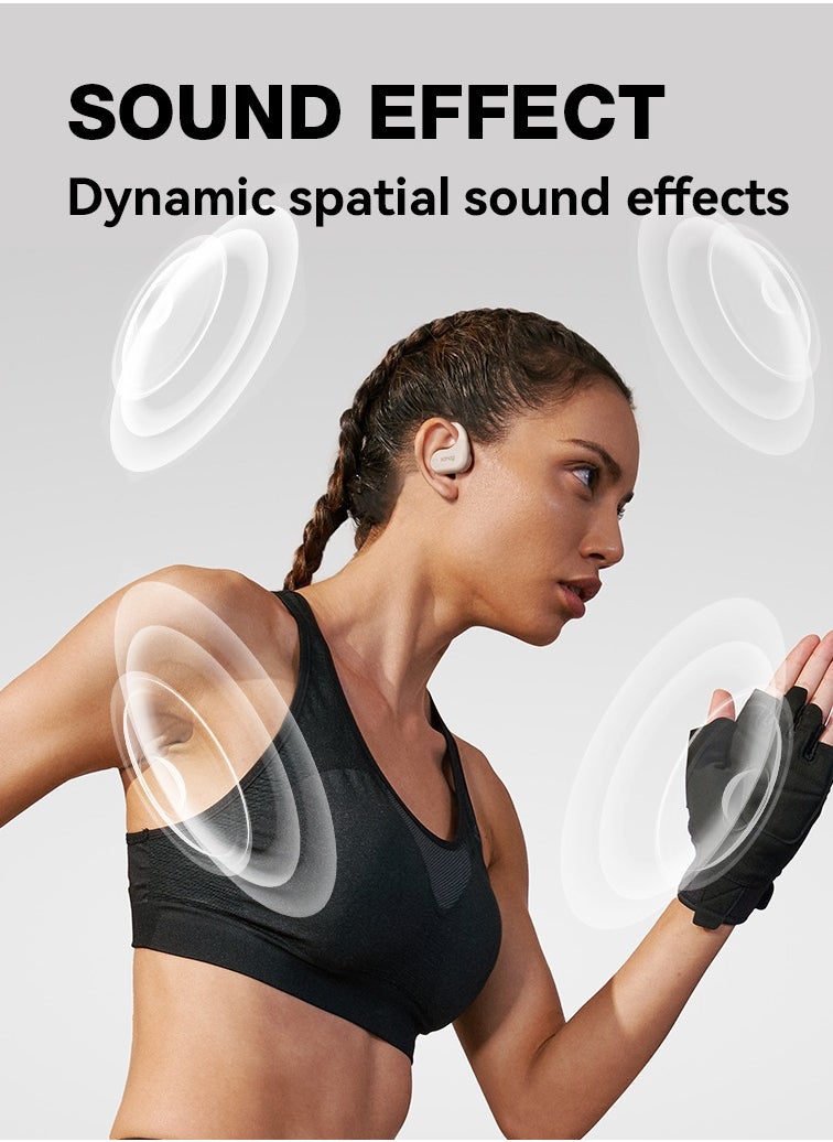 sanag Z7 Wireless Earbuds, Secure Fit And Ipx5 Waterproof Open Ear Headphones, Stylish And Durable Earphones With 60h Long Battery Life Compatible With Mobile Phone, Tablet, Laptop, ( Cream Color)  - Image 3
