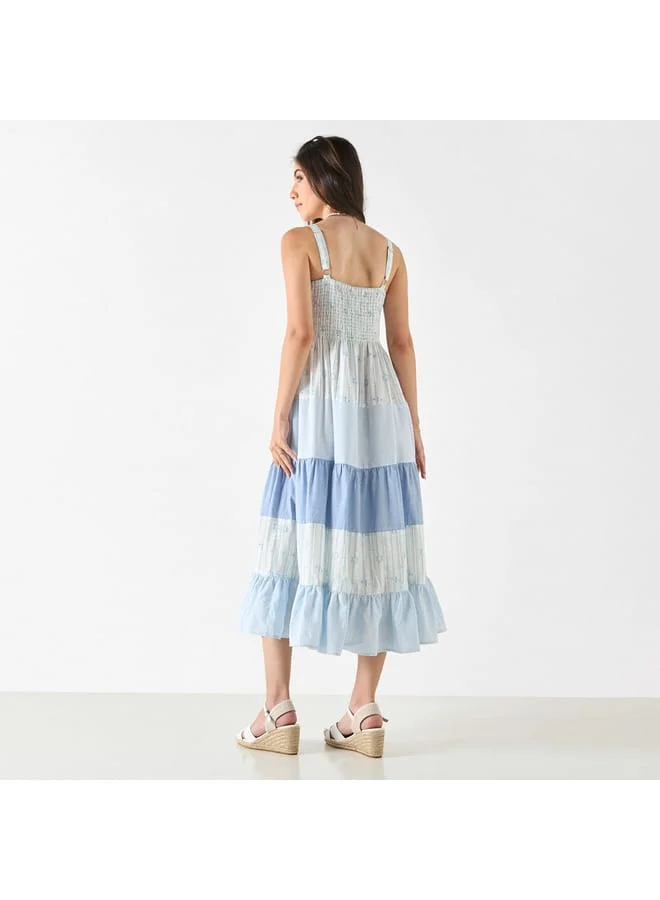 Lee Cooper Lee Cooper Shirred Detail Sleeveless Tiered Dress