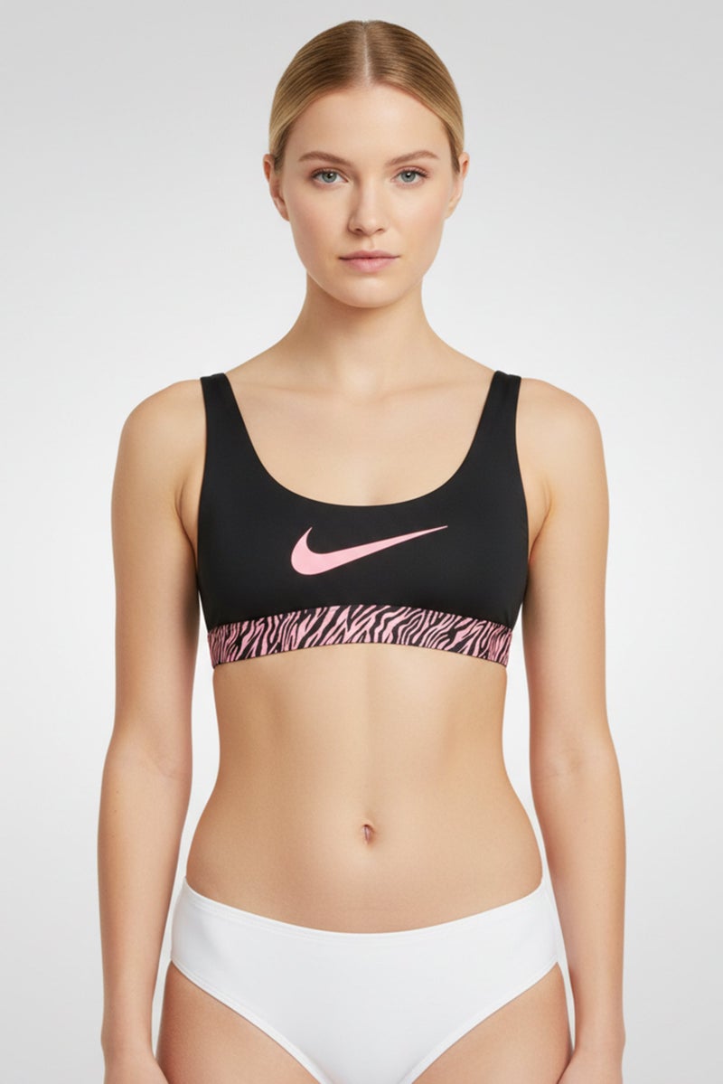 Nike Women Brand Logo Non Padded Bikini Top, Black - Image 1