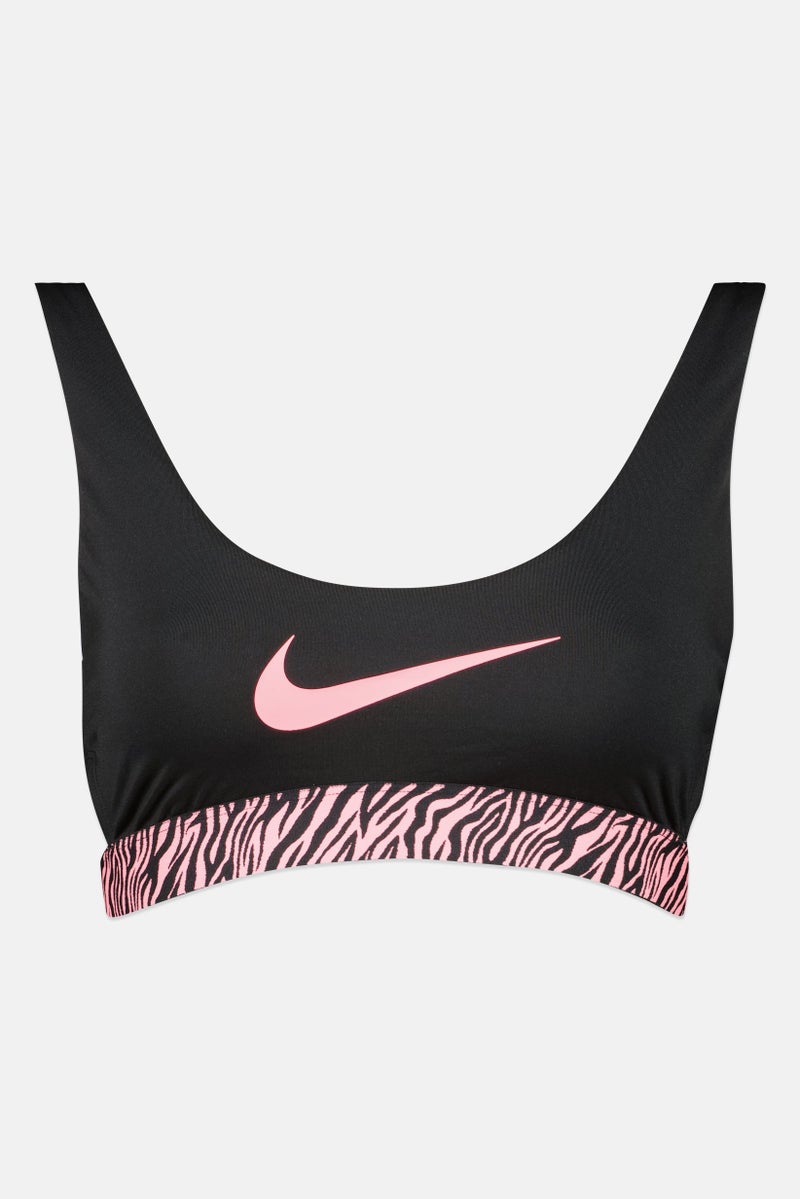 Nike Women Brand Logo Non Padded Bikini Top, Black - Image 2