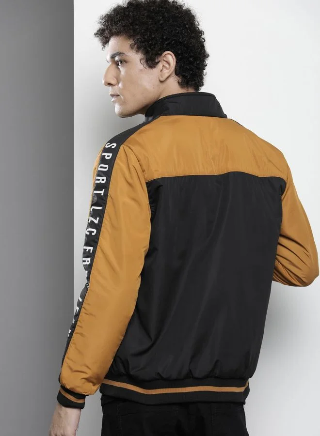 ذا انديان كراج كو The Indian Garage Co Men Slim Fit Solid Round Neck Long Sleeves Jacket