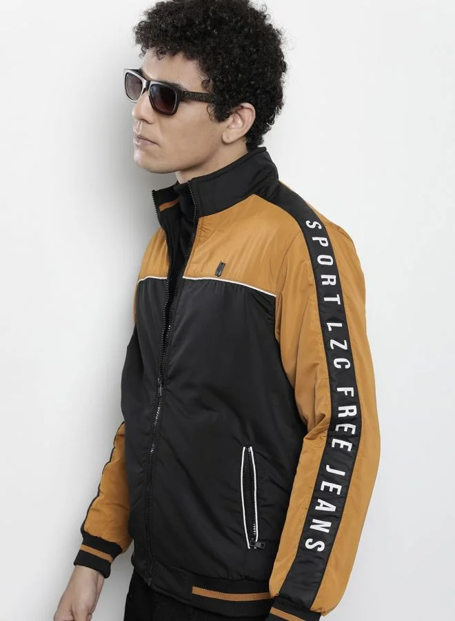 ذا انديان كراج كو The Indian Garage Co Men Slim Fit Solid Round Neck Long Sleeves Jacket