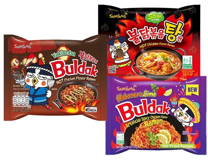 Pinstar Premium Samyang Spicy Hot Chicken Ramen 11 Flavor Variety Pack - FREE Chopsticks - Korean Buldak Ramen Noodles (11 Pack) - Image 5