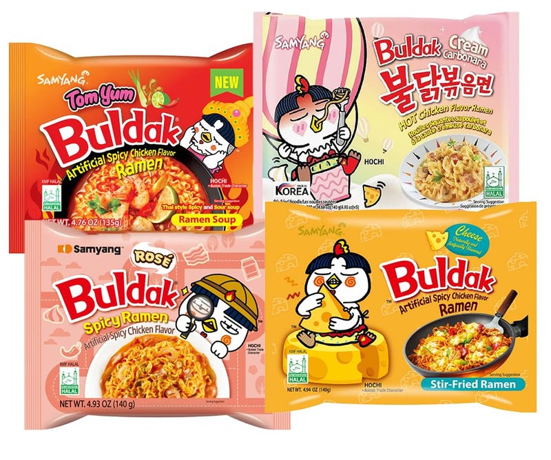Pinstar Premium Samyang Spicy Hot Chicken Ramen 11 Flavor Variety Pack - FREE Chopsticks - Korean Buldak Ramen Noodles (11 Pack) - Image 4
