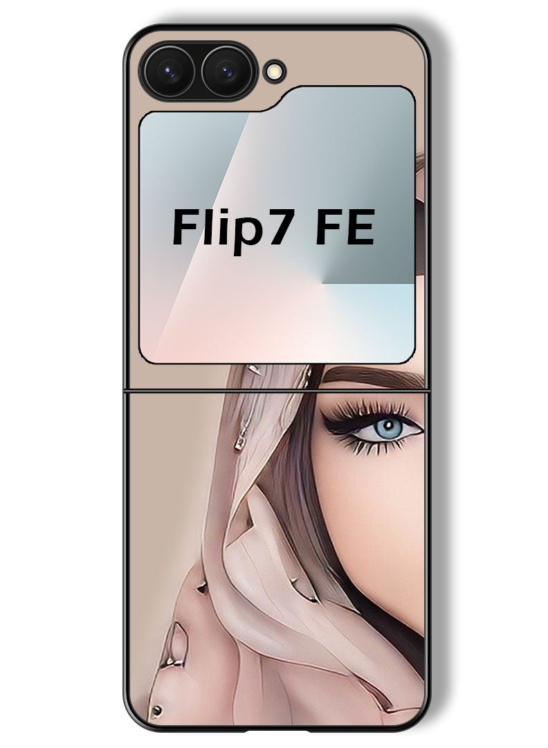 Theodor Case Compatible with Samsung Galaxy Z Flip 7 FE 6.7 Inch Protection Shockproof Bumper Cover Girl Half Face - Image 1