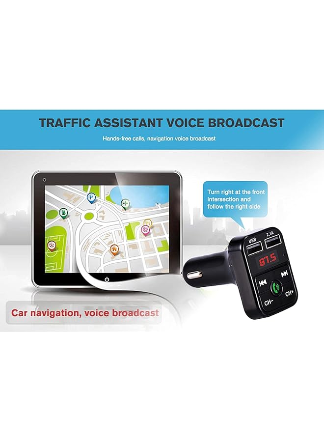 SYOSI Bluetooth, Car Bluetooth, Transmitterfm Transmitter Wireless Bluetooth, Compatible Handsfree Mp3 Audio Music Player, Dual Usb Radio Modulator Car Kit, 2.1A Charger (Black) - Image 4