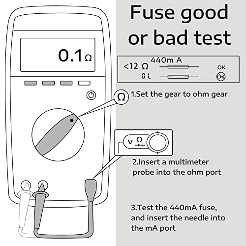 Kingdder 5 Pcs Digital Multimeter Fuse DMM-44/100 440MA 1000V DMM Replacement Fast Acting Replacement Agent Fuse 10 x 35 mm, 3/8 Inch x 1-1/2 Inch - Image 5