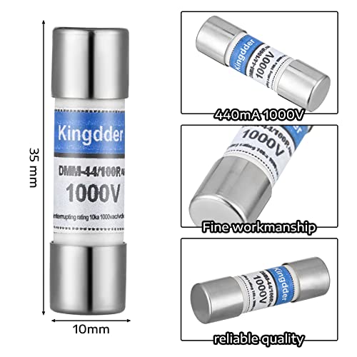 Kingdder 5 Pcs Digital Multimeter Fuse DMM-44/100 440MA 1000V DMM Replacement Fast Acting Replacement Agent Fuse 10 x 35 mm, 3/8 Inch x 1-1/2 Inch - Image 2