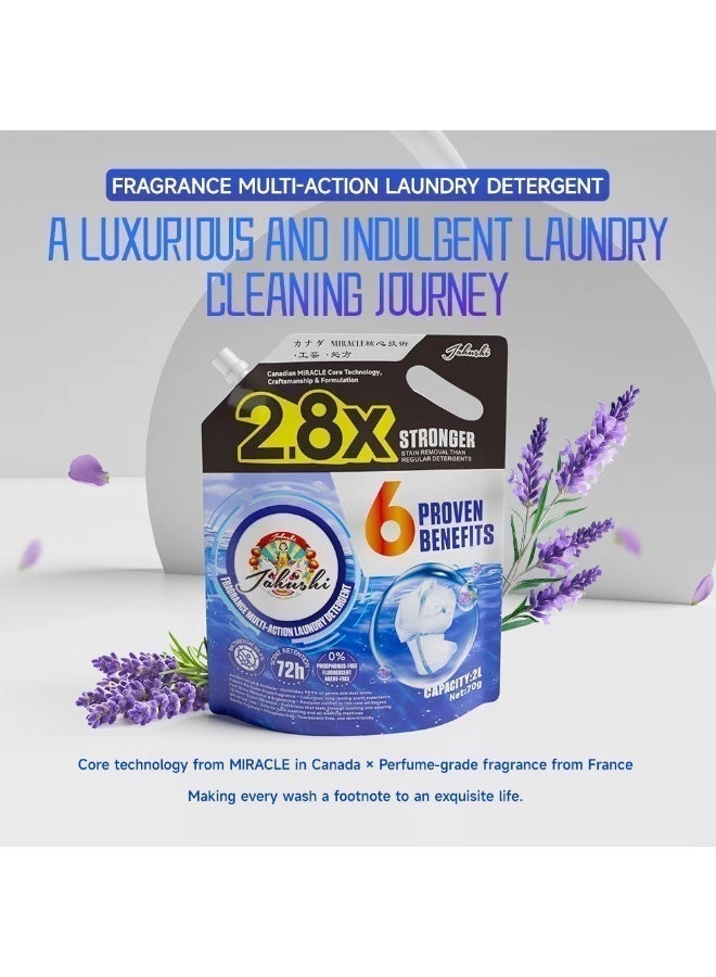Jiahushi Lavender Power Gel Laundry Detergent Concentrate, Makes 10L Liquid Detergent, 2.8X Cleaning Power, 5 Packs 208g - Image 3
