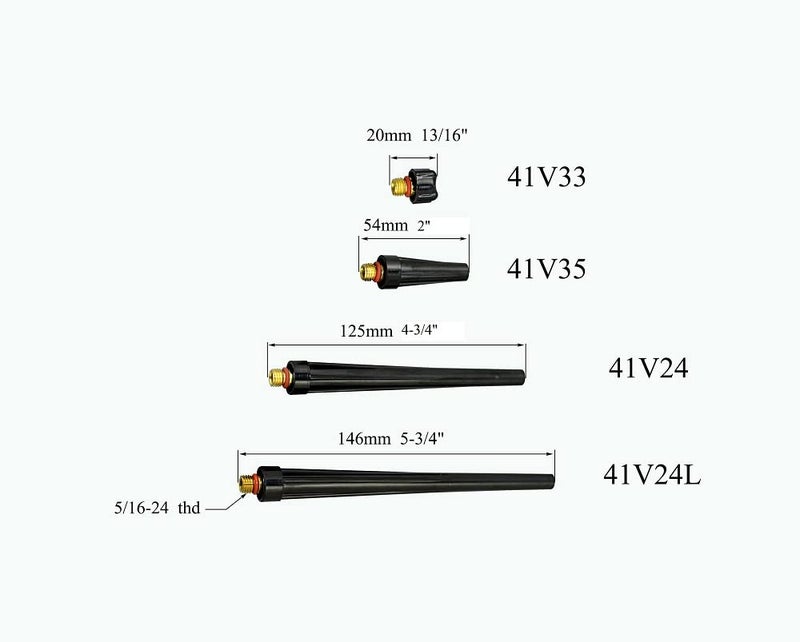 RIVERWELD TIG Gas Lens Collet Bodies Jumbo Large Diameter Alumina Nozzle Ceramic Cups 45V 13N 796F 53N TIG Back Cap 41V Series Assorted Size kit for DB SR WP 9 20 25 TIG Welding Torch 63pcs - Image 3