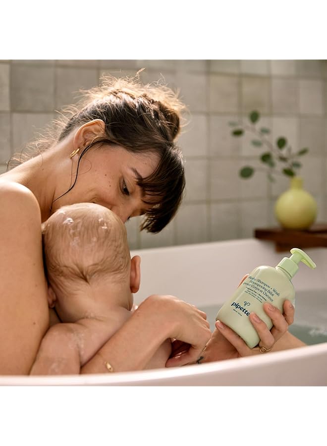 pipette Baby Shampoo And Body Wash Fragrance Free Tear Free Bath Time Hypoallergenic Moisturizing Plant Derived Squalane New Formula 11.8 Fl Oz - Image 2