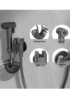 Jomoo Shattaf Set, Handheld Bidet Sprayer for Toilet with Bidet Hose and Holder, High Pressure Bathroom Bidet Shower for Personal Hygiene, Black  - Image 2